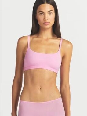 Skims Cotton Jersey Scooped Bralette Halite Pink Seamless Crop Bralette Size S